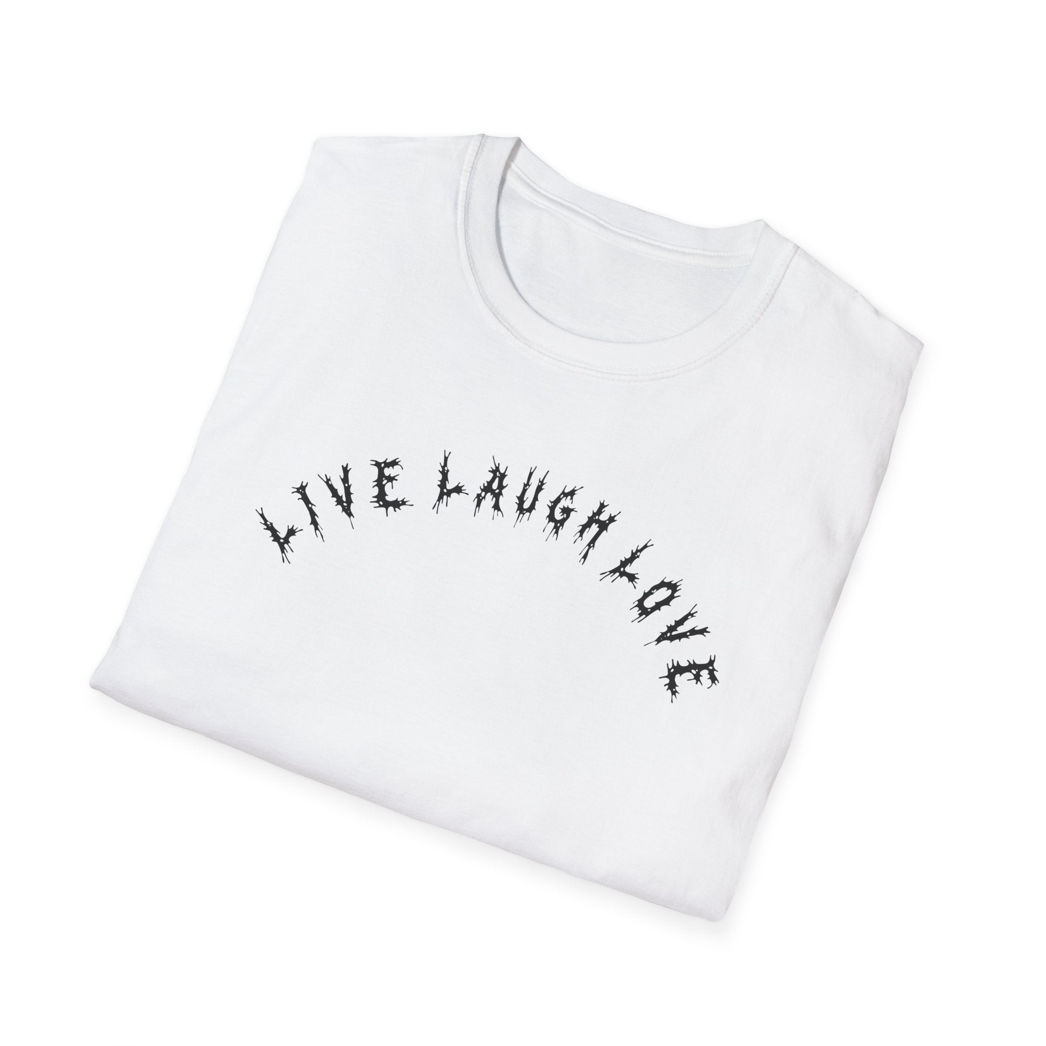 Hvita Live Laugh Love Black Text Tee