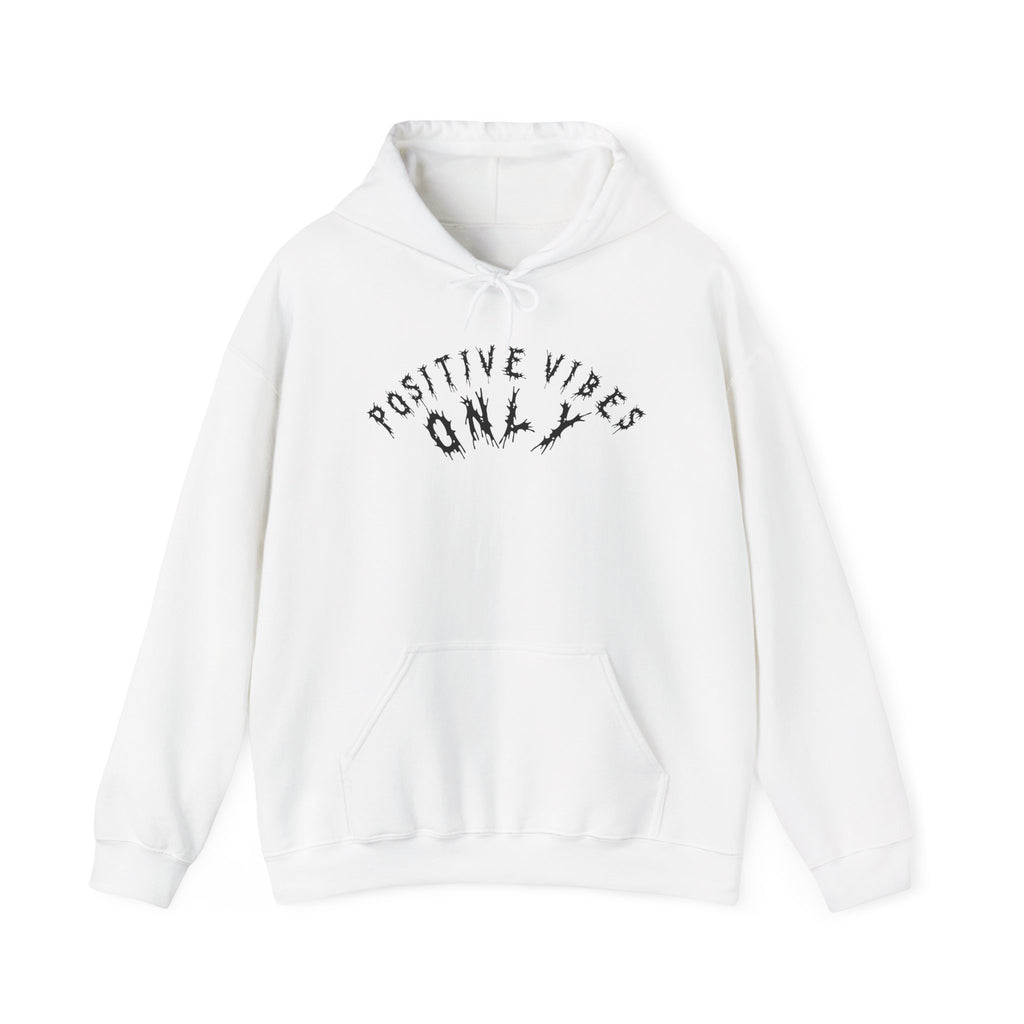 Hvita Positive Vibes Black Text Hoodie