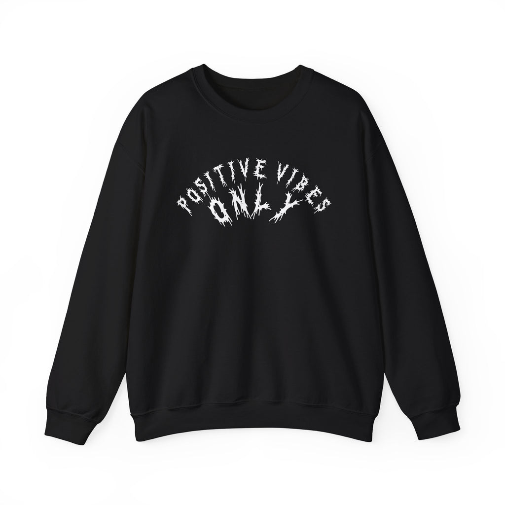 Hvita Positive Vibes White Text Crewneck