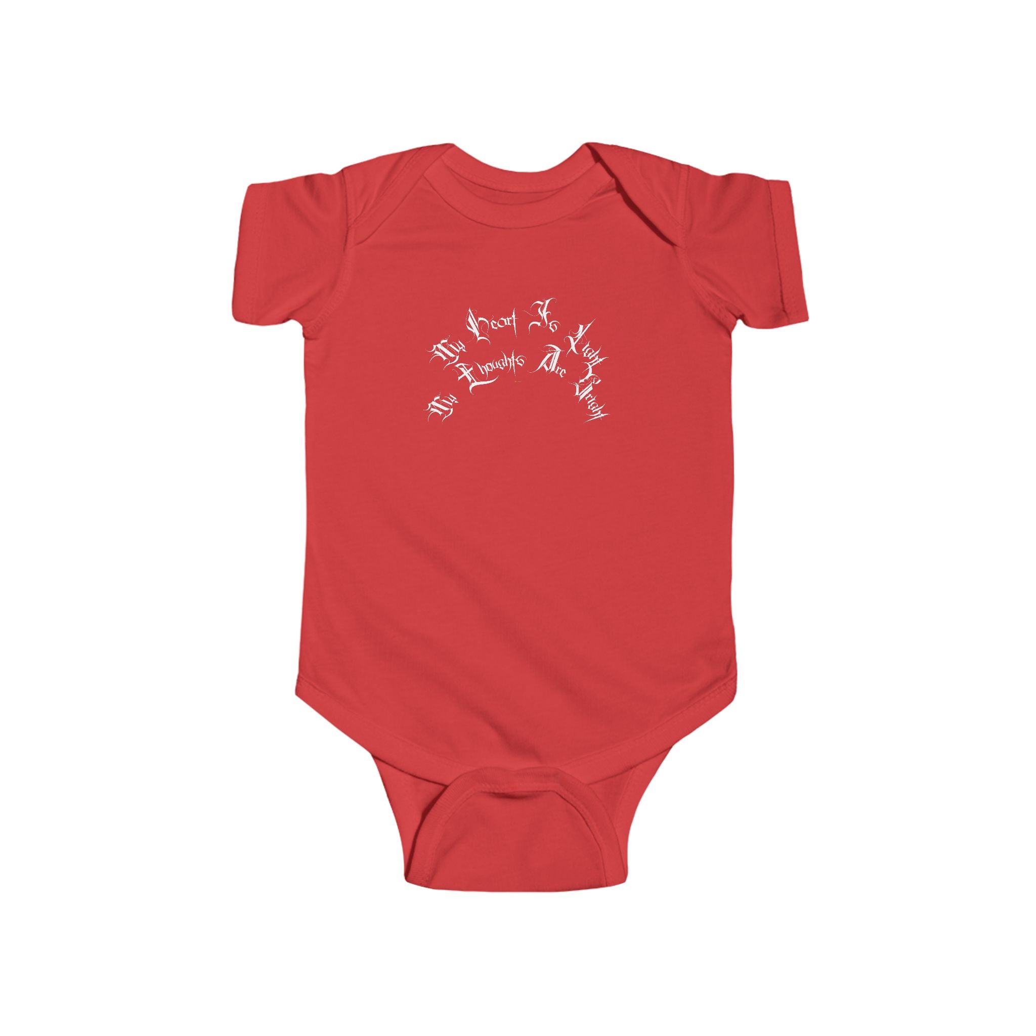 Ellioaey My Heart Is Light White Text Baby Onesie