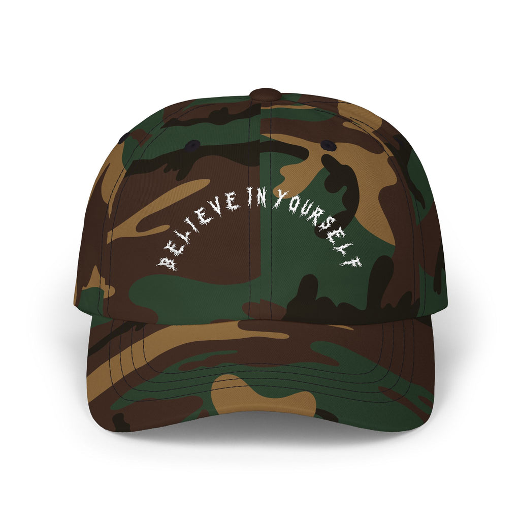 Hvita Believe In Yourself White Text Dad Hat
