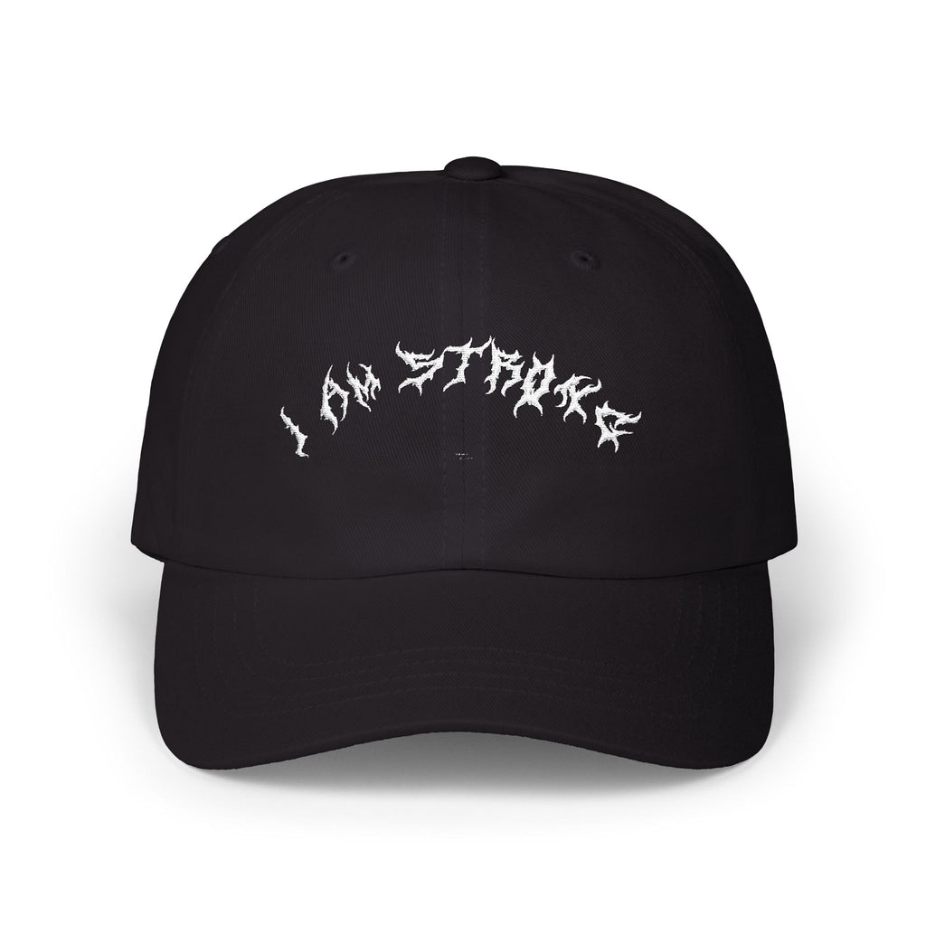 Lundr I Am Strong White Text Dad Hat
