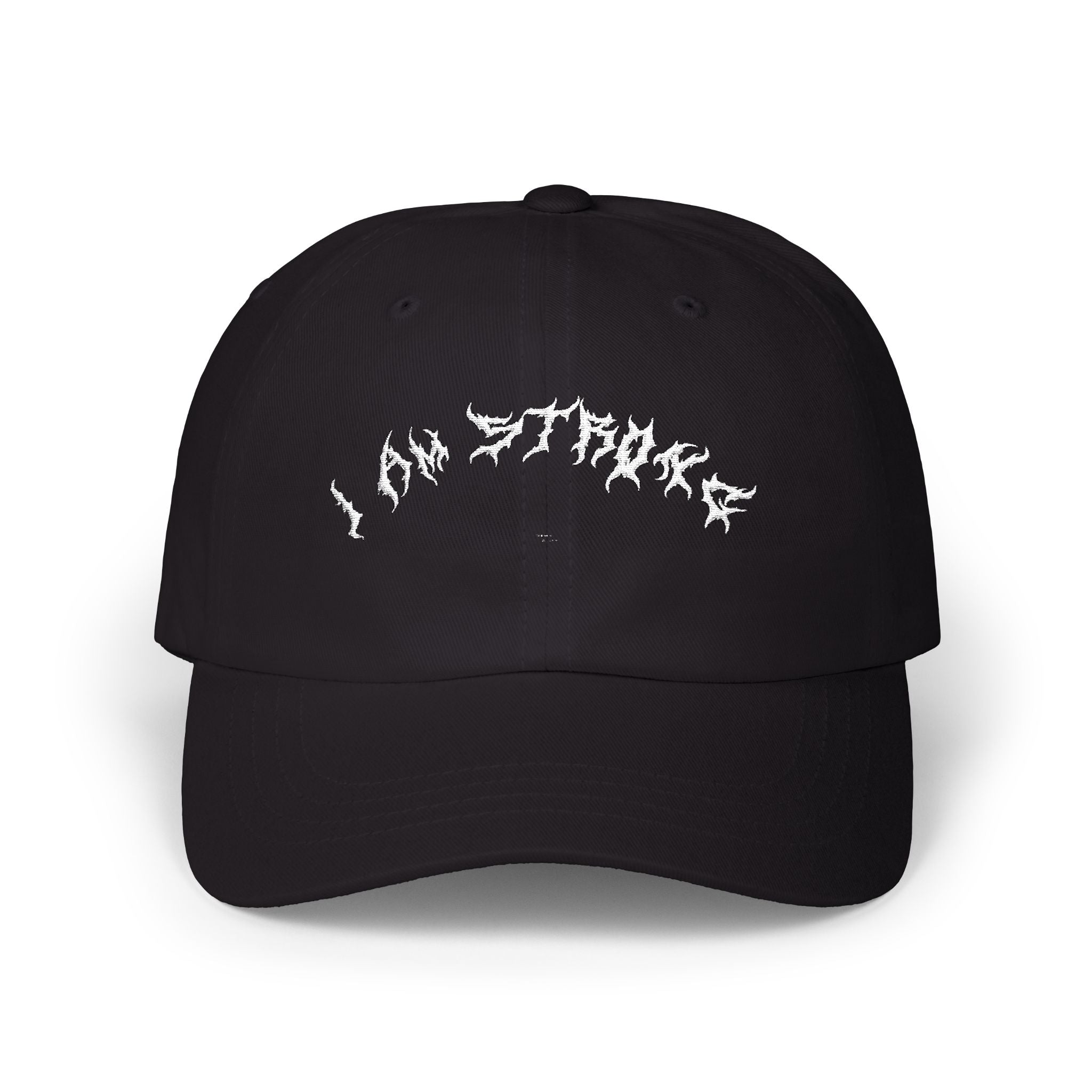 Lundr I Am Strong White Text Dad Hat