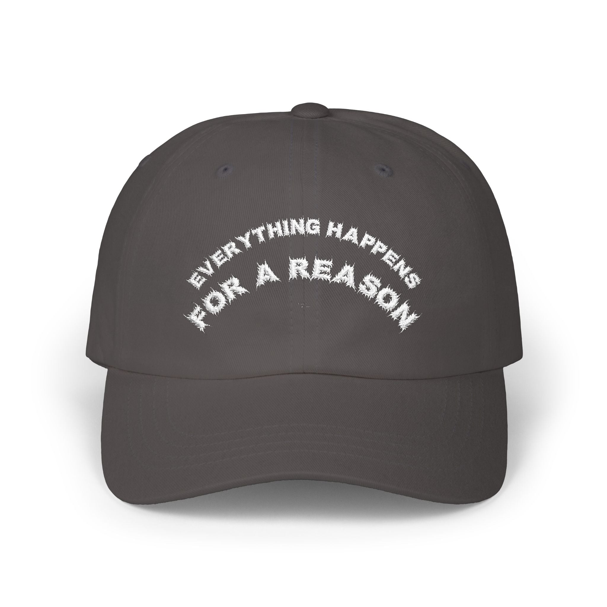 Bildsa Everything Happens White Text Dad Hat