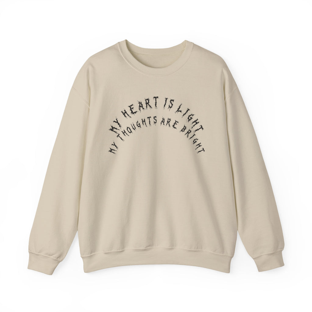 Hvita My Heart Is Light Black Text Crewneck