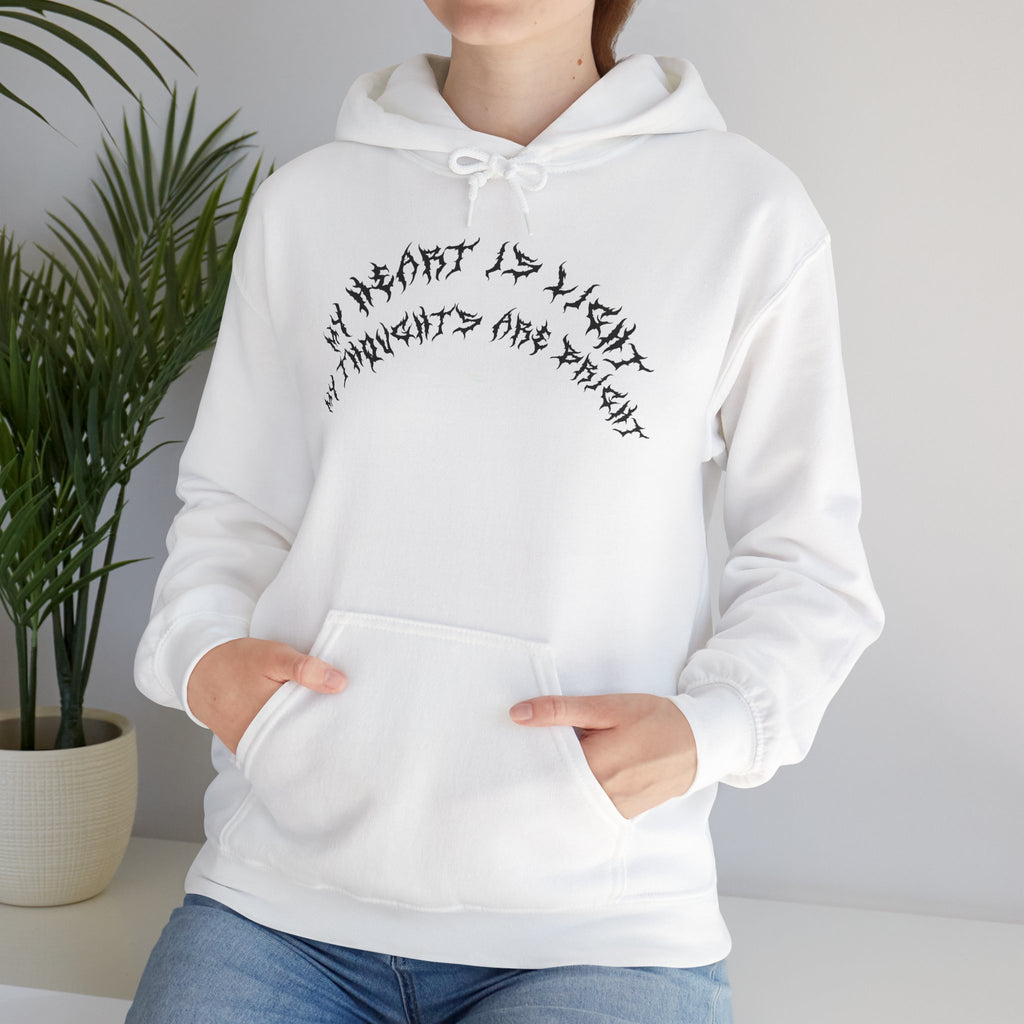 Lundr My Heart Is Light Black Text Hoodie