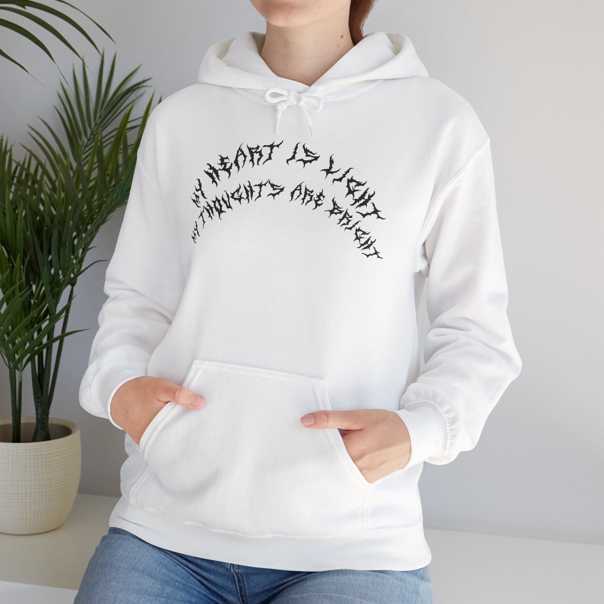 Lundr My Heart Is Light Black Text Hoodie