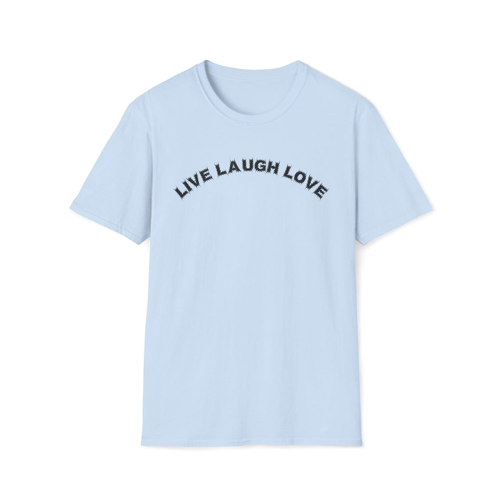 Bildsa Live Laugh Love Black Text Tee