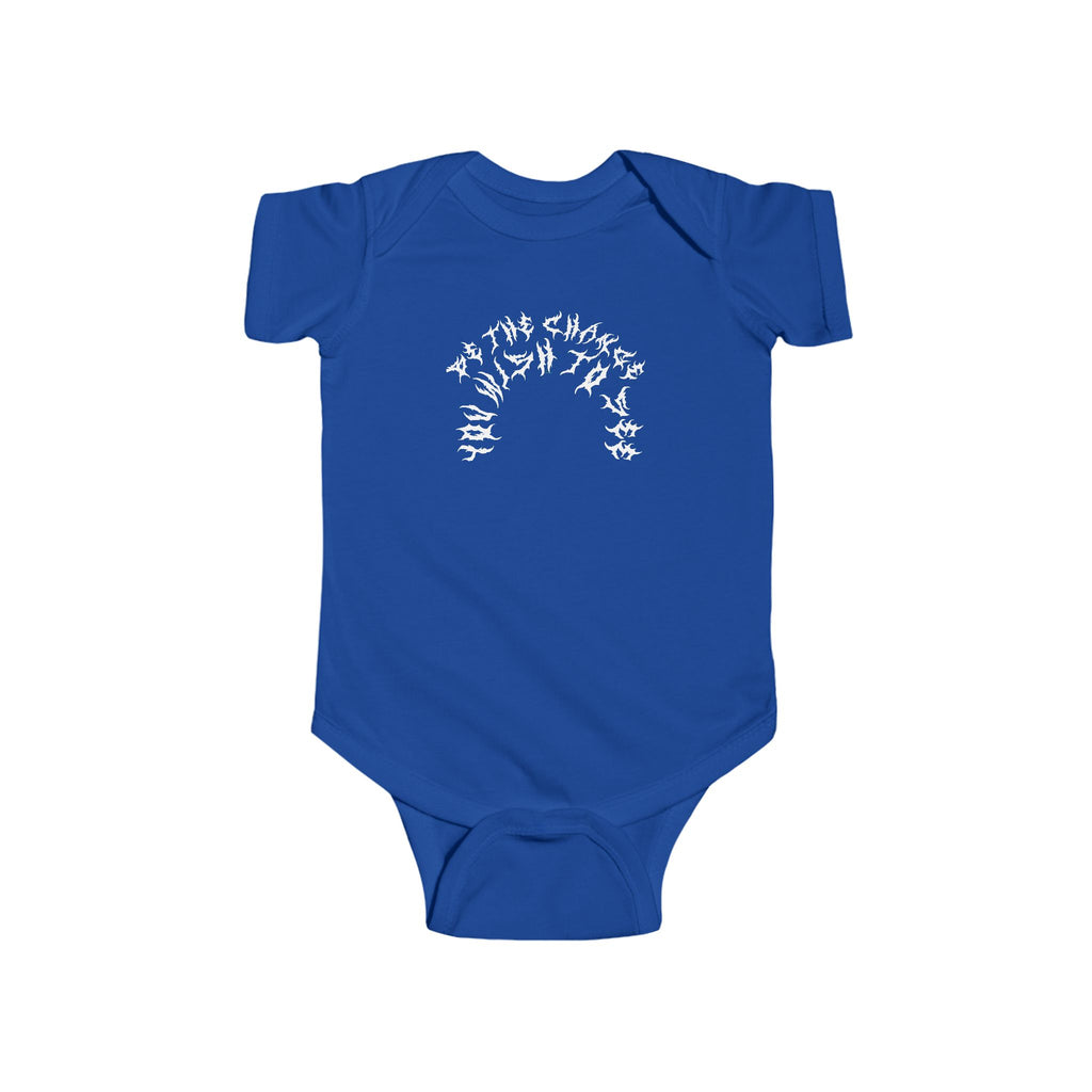 Lundr Be The Change White Text Baby Onesie