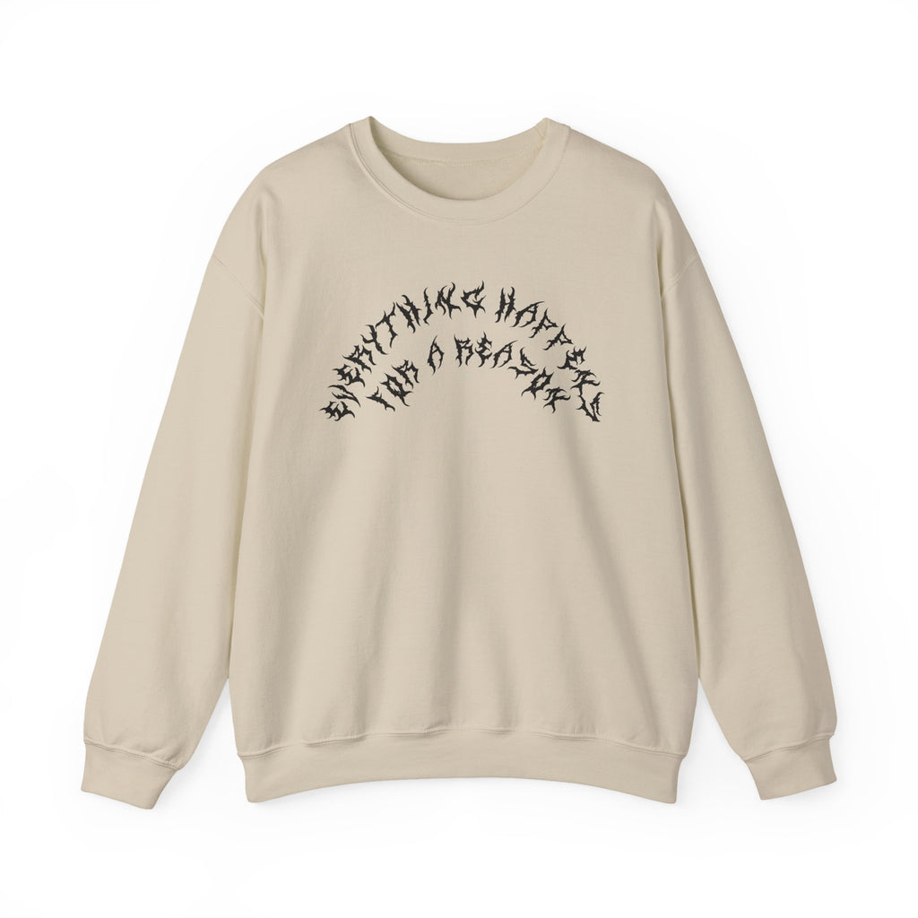 Lundr Everything Happens Black Text Crewneck
