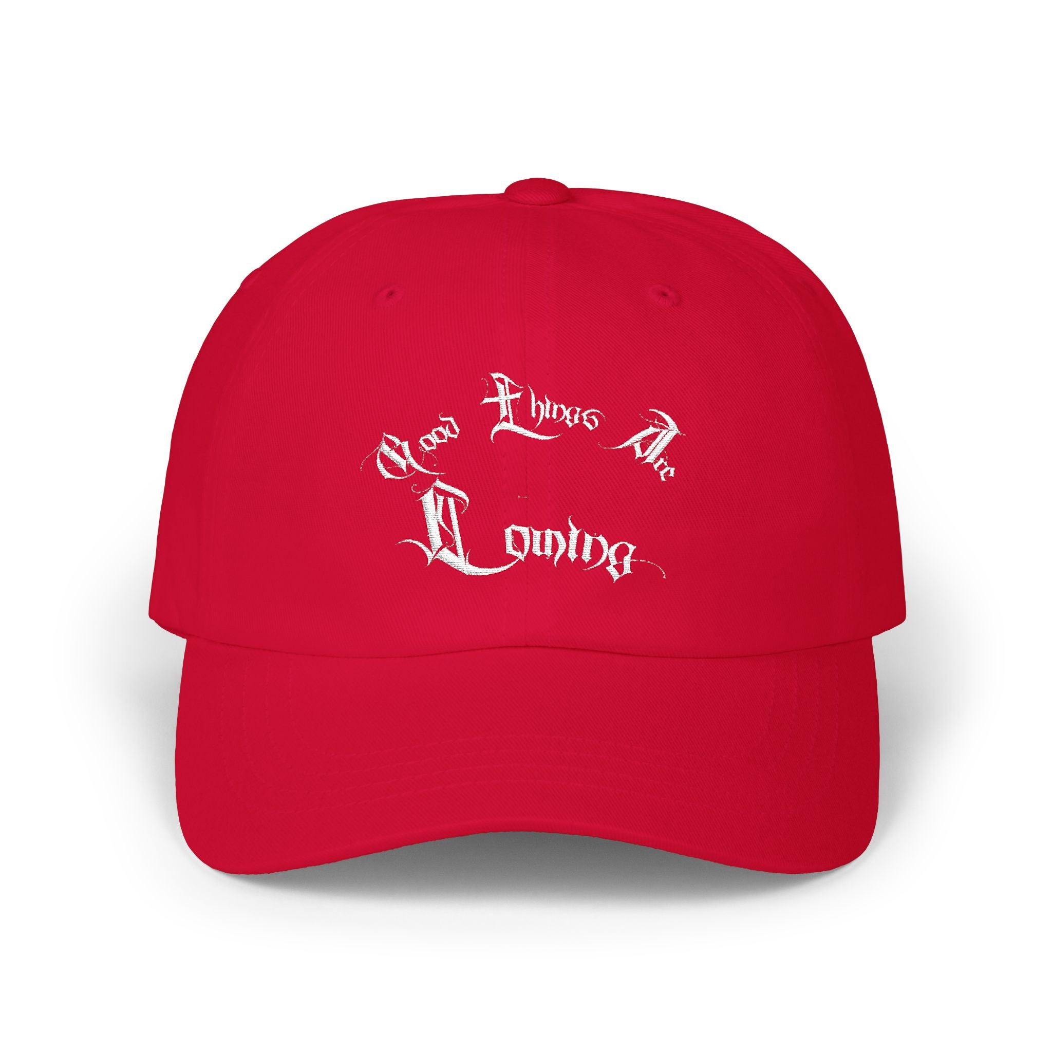 Ellioaey Good Things Are Coming White Text Dad Hat