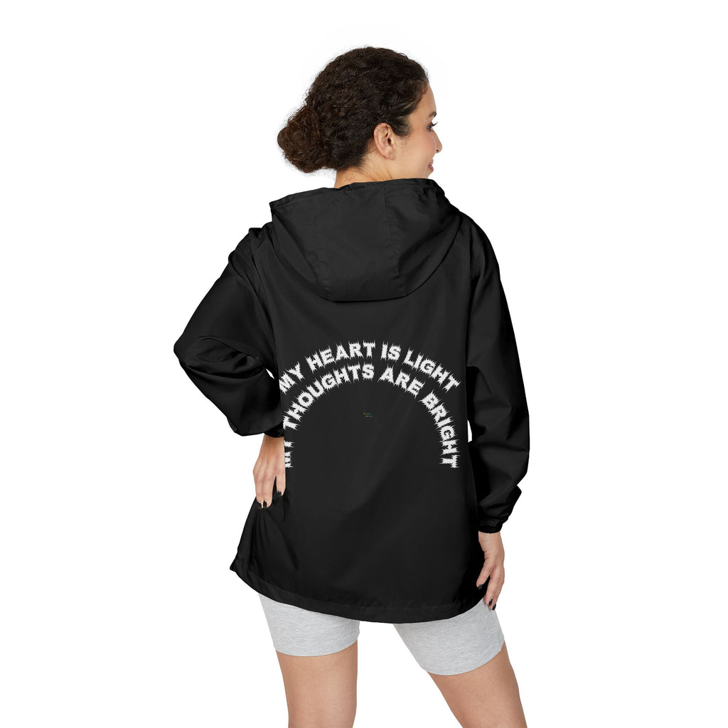 Bildsa My Heart Is Light White Text Windbreaker