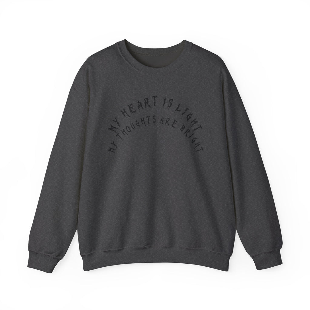 Hvita My Heart Is Light Black Text Crewneck