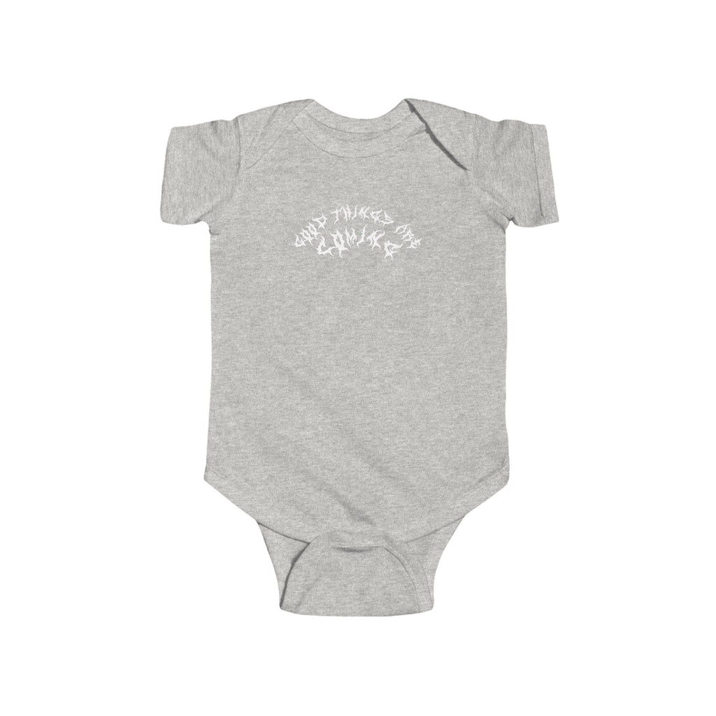 Lundr Good Things Are Coming White Text Baby Onesie