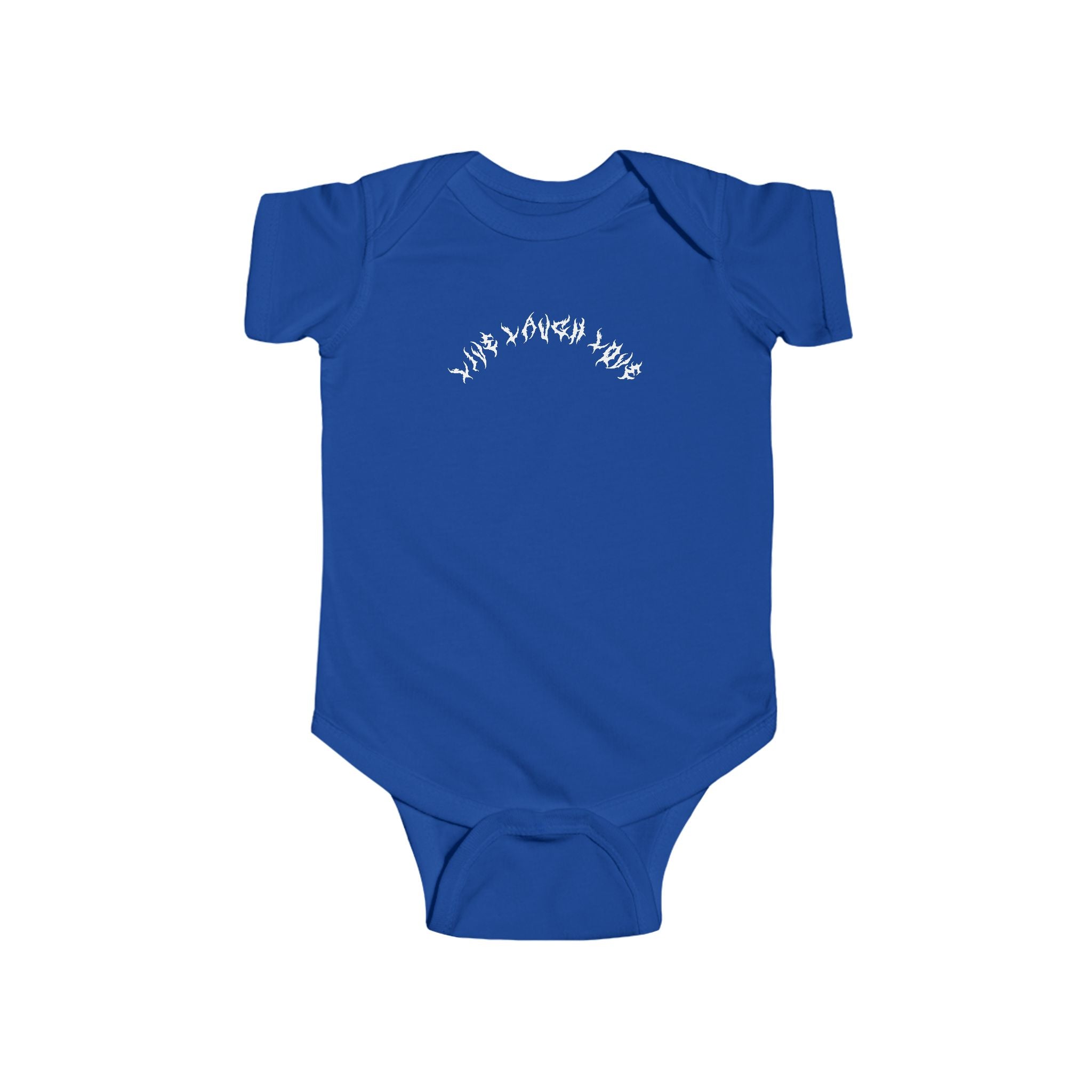 Lundr Live Laugh Love White Text Baby Onesie