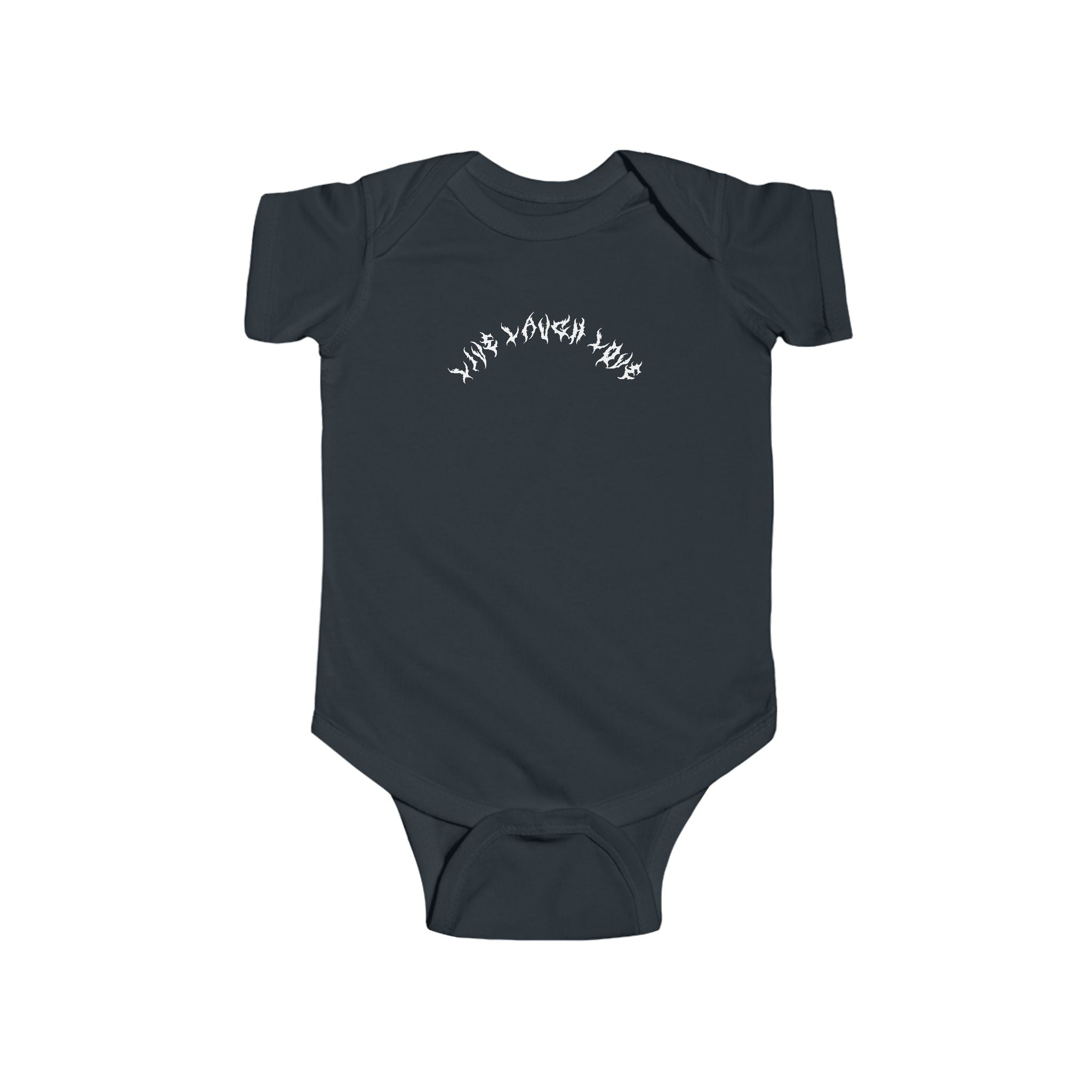 Lundr Live Laugh Love White Text Baby Onesie