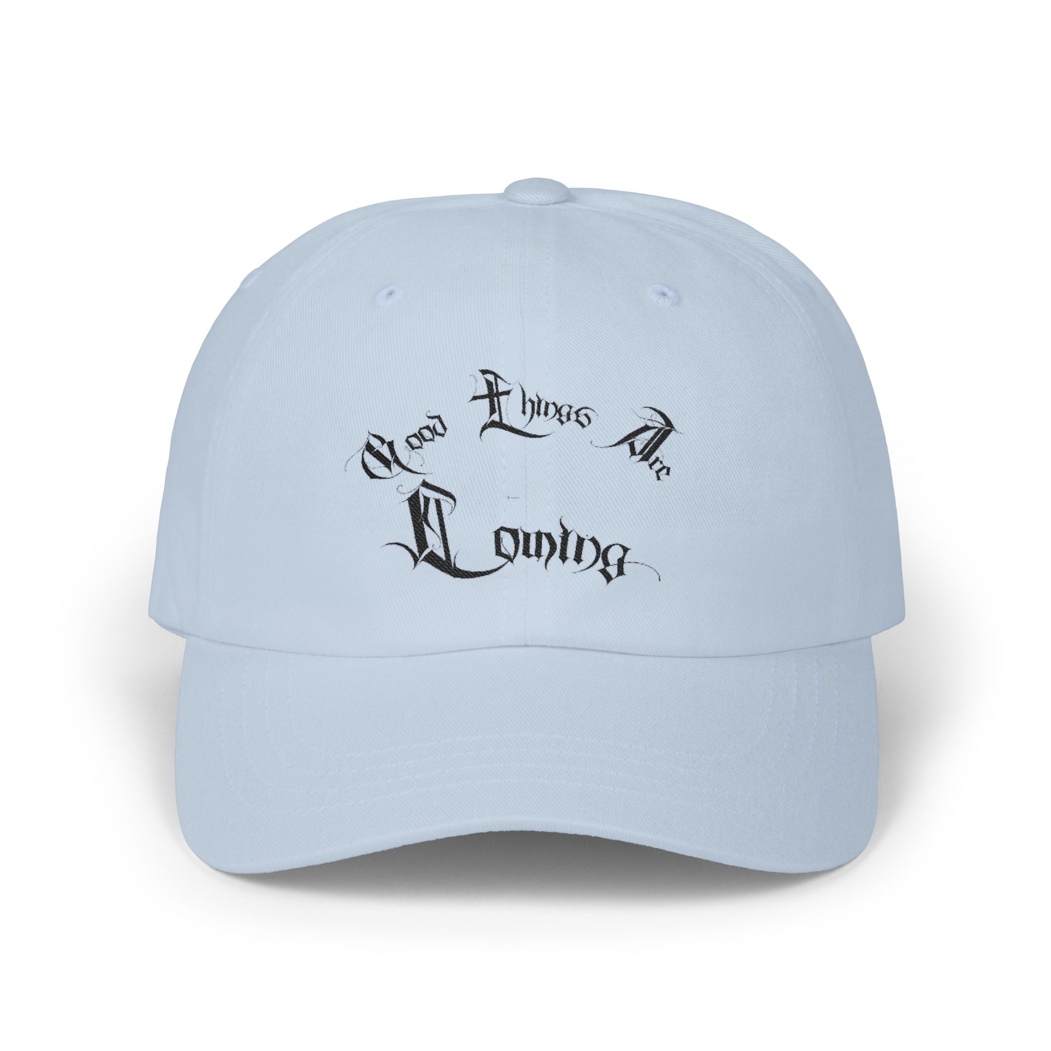 Ellioaey Good Things Are Coming Black Text Dad Hat